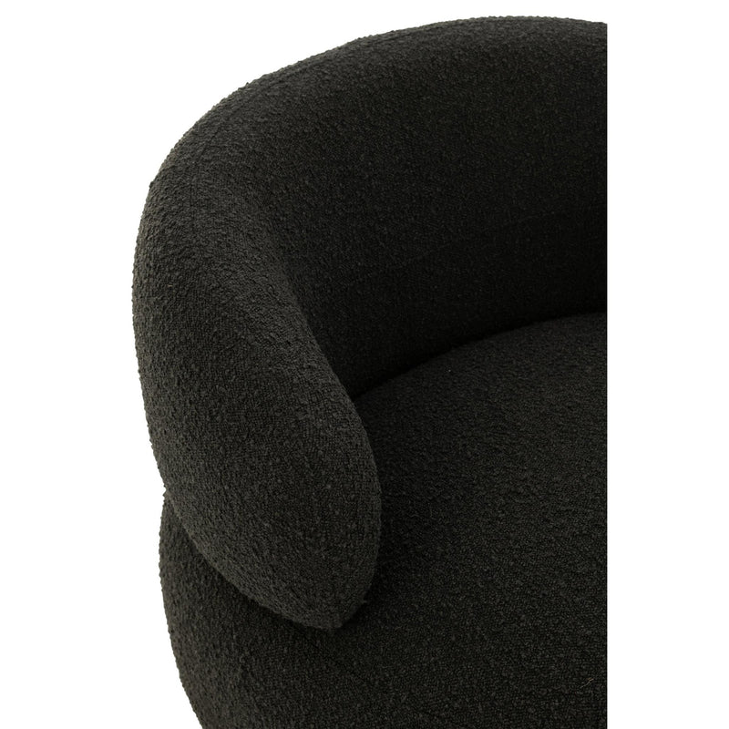 Fauteuil Zwart Schuim Rond 85 cm 85x82x72.5 cm-Fauteuils-J-Line
