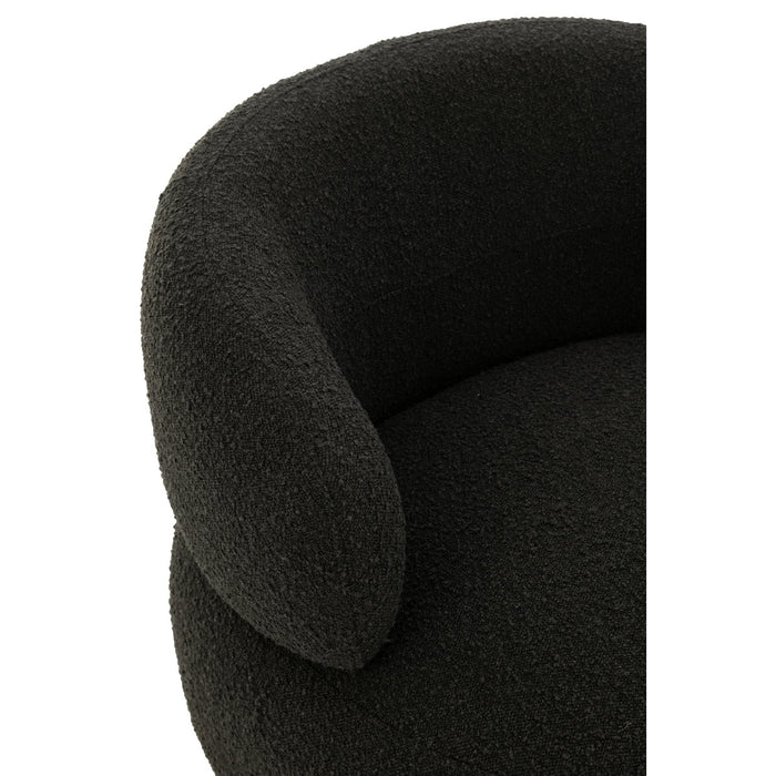 Fauteuil Zwart Schuim Rond 85 cm 85x82x72.5 cm-Fauteuils-J-Line