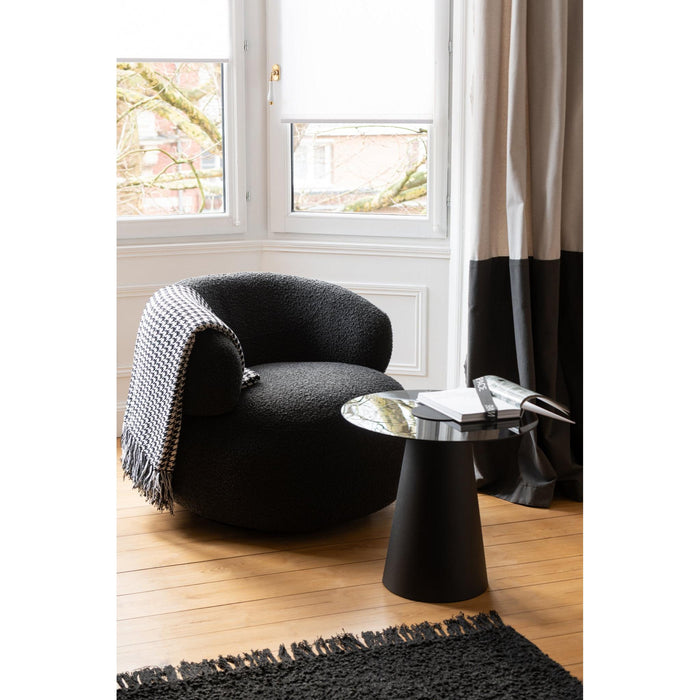 Fauteuil Zwart Schuim Rond 85 cm-Fauteuils-J-Line