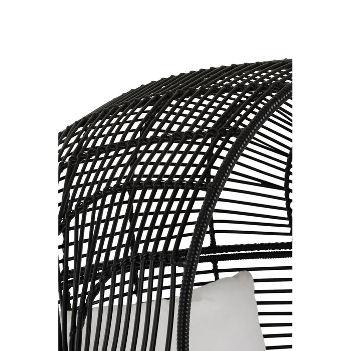 Fauteuil Zwart Staal Ovaal 110 cm 110x115x148 cm-Fauteuils-J-Line