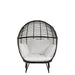 Fauteuil Zwart Staal Ovaal 110 cm-Fauteuils-J-Line