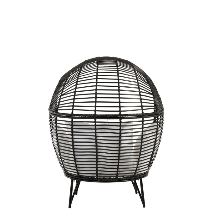 Fauteuil Zwart Staal Ovaal 110 cm-Fauteuils-J-Line