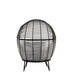 Fauteuil Zwart Staal Ovaal 110 cm-Fauteuils-J-Line