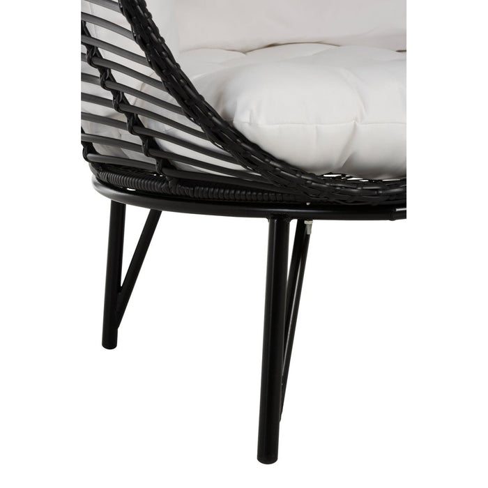 Fauteuil Zwart Staal Ovaal 110 cm-Fauteuils-J-Line