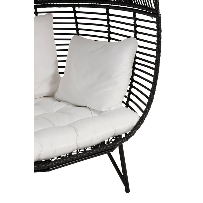 Fauteuil Zwart Staal Ovaal 110 cm-Fauteuils-J-Line