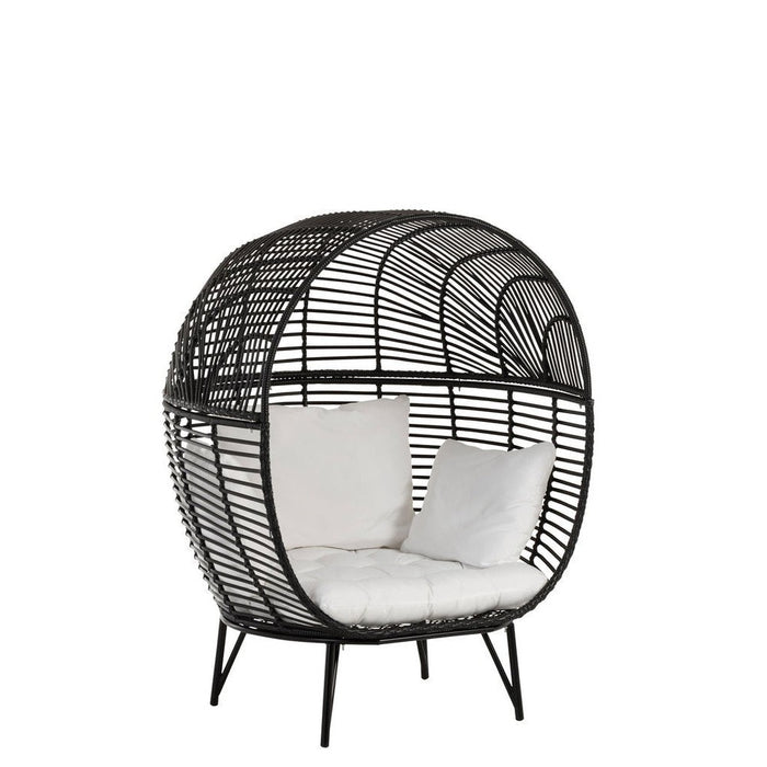 Fauteuil Zwart Staal Ovaal 110 cm-Fauteuils-J-Line