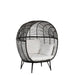 Fauteuil Zwart Staal Ovaal 110 cm-Fauteuils-J-Line