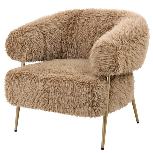 Fauteuils Hair Bruin Fauteuil Goud Metaal Base-Fauteuils-PTMD