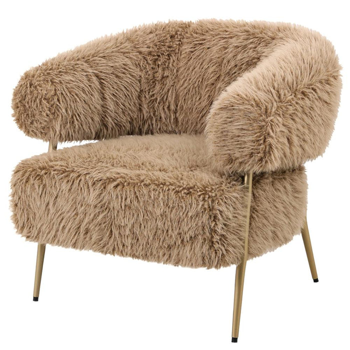 Fauteuils Hair Bruin Fauteuil Goud Metaal Base-Fauteuils-PTMD