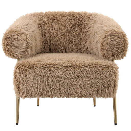 Fauteuils Hair Bruin Fauteuil Goud Metaal Base-Fauteuils-PTMD