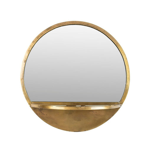 Feyza Spiegel Wandplank Rond Goud-Spiegels-Creating Home