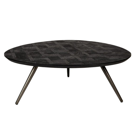 Fieron Zwart Houten Salontafel Organic Rond-Salontafels-PTMD