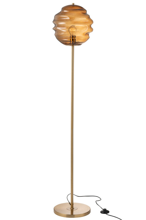 Floor Lamp Honeycomb Glass Brown-Vloerlampen-J-Line