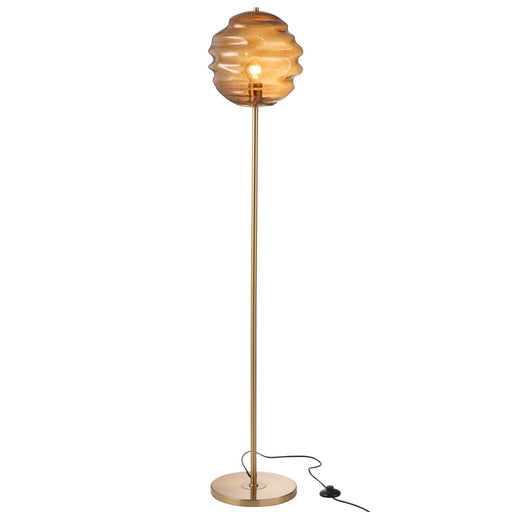 Floor Lamp Honeycomb Glass Brown-Vloerlampen-J-Line