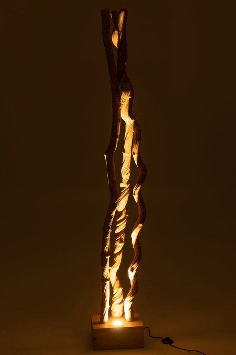 Floor Lamp Intertwined Branches Wood Natural-Vloerlampen-J-Line