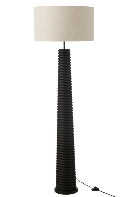 Floor Lamp Threaded Ailanthus Wood Black/Grey-Vloerlampen-J-Line