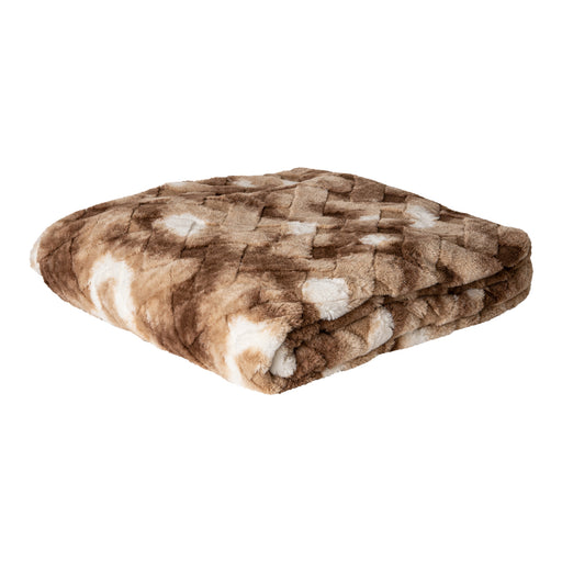 Geraldine Brown Artificial Fur Plaid Rectangle L 240x2x220-Plaid-PTMD