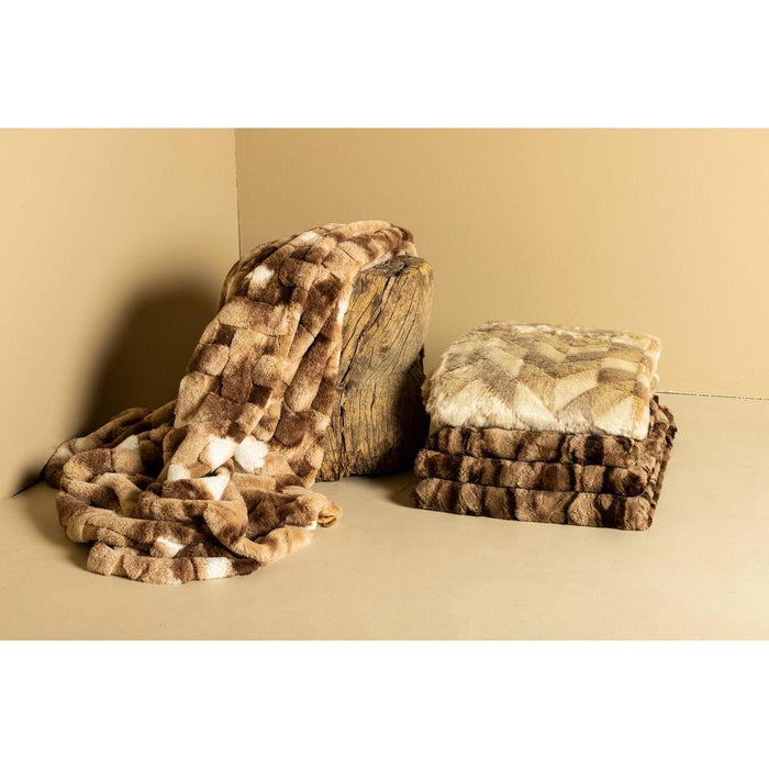 Geraldine Bruin Imitatiebont Plaid Rechthoekig S-Plaid-PTMD