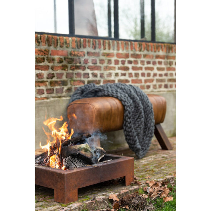 Gym Bank Leer | Hout Cognac-Bankjes-J-Line