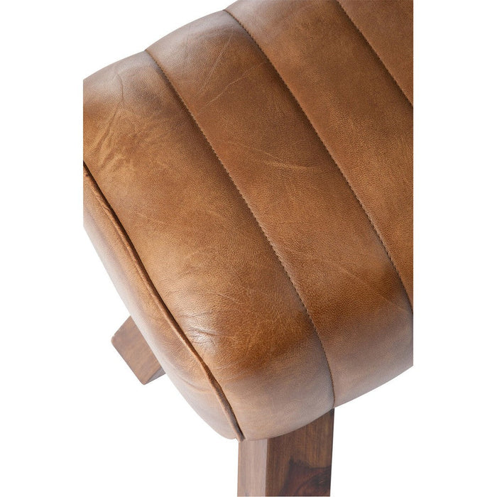 Gymbank Leder/hout cognac-Bankjes-J-Line