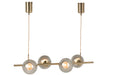 HANGLAMP YUKS 4 LAMPS STE GOLD-Hanglampen-J-Line