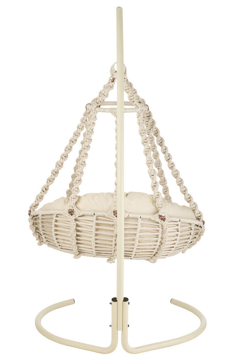 Hanging Chair+Cushion Octopus Rope/Metal White-Hangstoelen-J-Line