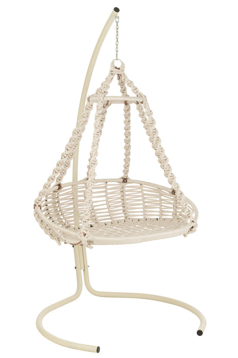 Hanging Chair+Cushion Octopus Rope/Metal White-Hangstoelen-J-Line