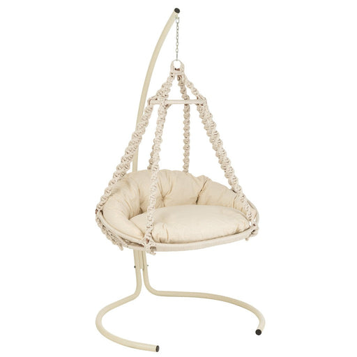 Hanging Chair+Cushion Octopus Rope/Metal White-Hangstoelen-J-Line