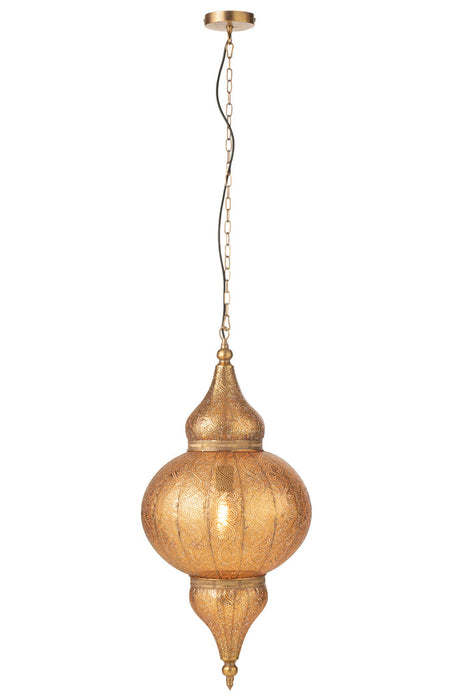 Hanging Lamp Bore Metal Gold Large-Hanglampen-J-Line