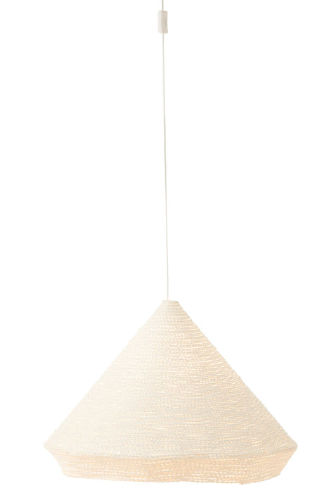 Hanging Lamp Cone Raffia White Large-Hanglampen-J-Line