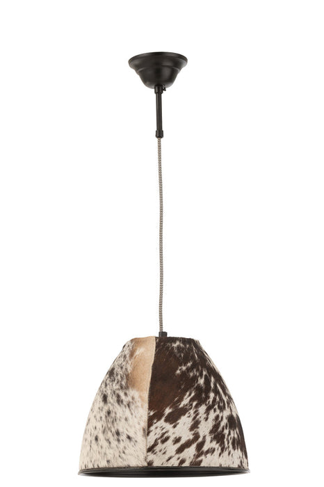 Hanging Lamp Cow Fur/Metal Black/White-Hanglampen-J-Line