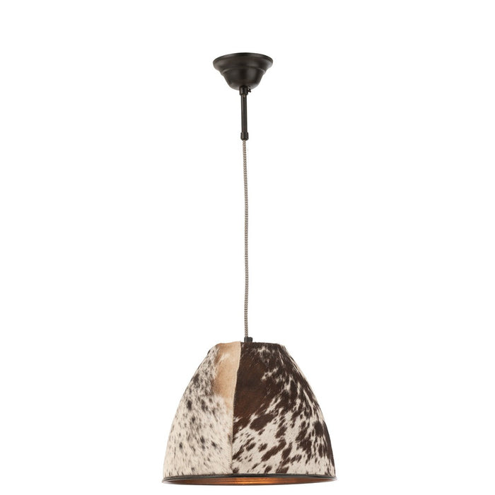 Hanging Lamp Cow Fur/Metal Black/White-Hanglampen-J-Line