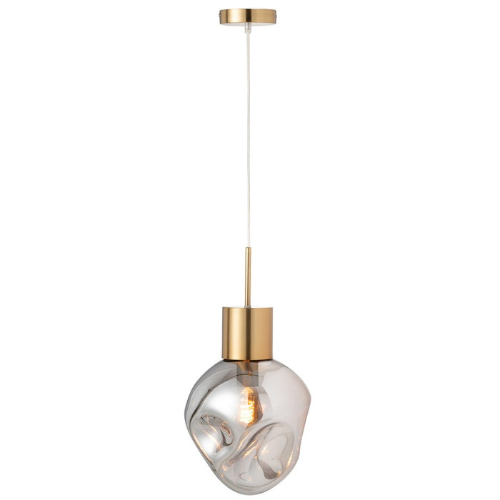 Hanging Lamp Gold Metal/Glass Grey-Hanglampen-J-Line