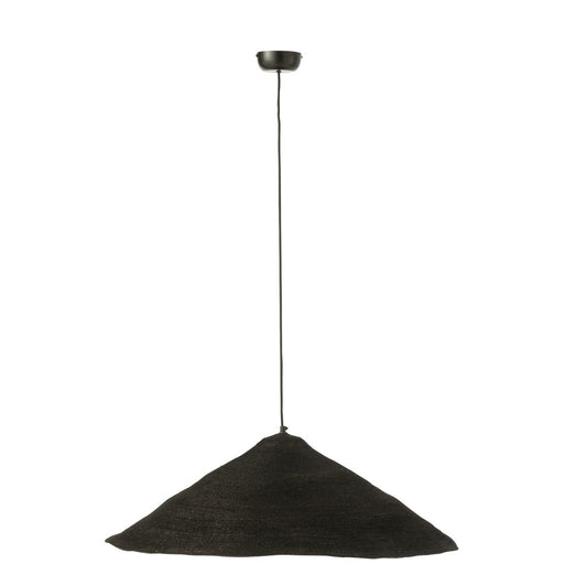 Hanging Lamp Hat Moonj Grass Black Large-Hanglampen-J-Line