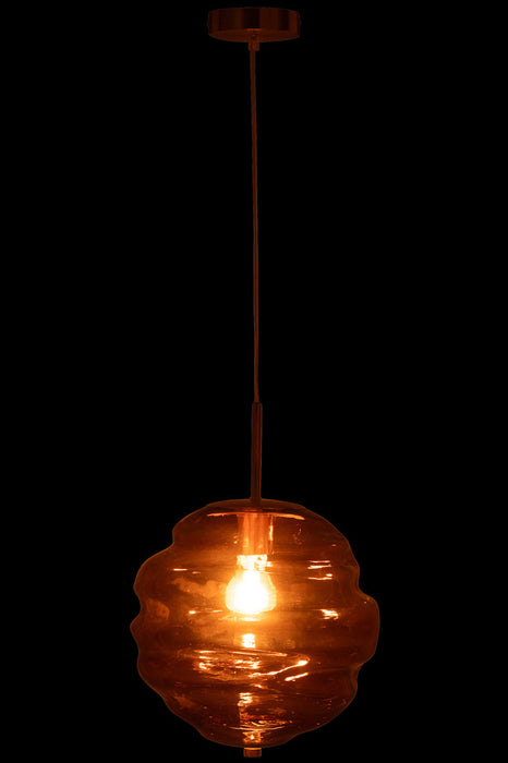 Hanging Lamp Honeycomb Glass Brown-Hanglampen-J-Line