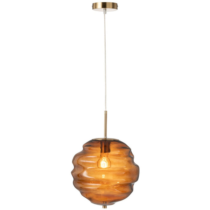 Hanging Lamp Honeycomb Glass Brown-Hanglampen-J-Line