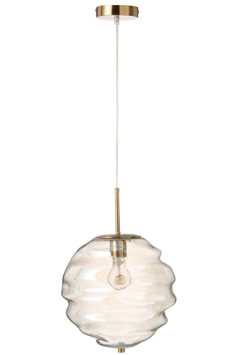 Hanging Lamp Honeycomb Glass Light Cognac-Hanglampen-J-Line