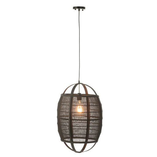 Hanging Lamp Ion Linen/Bamboo Black Small-Hanglampen-J-Line