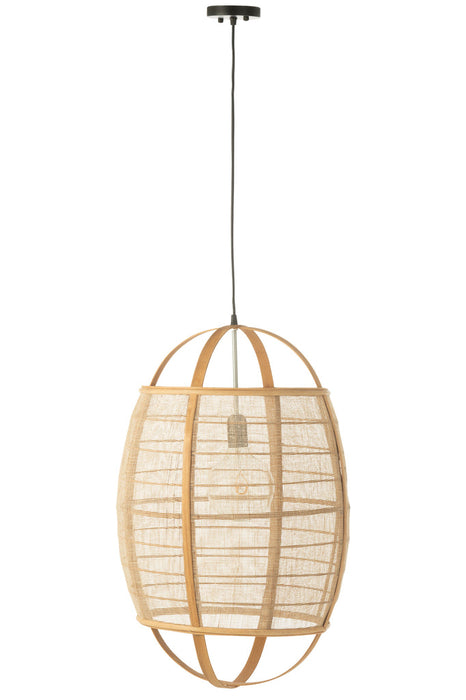 Hanging Lamp Ion Linen/Bamboo Natural Large-Hanglampen-J-Line