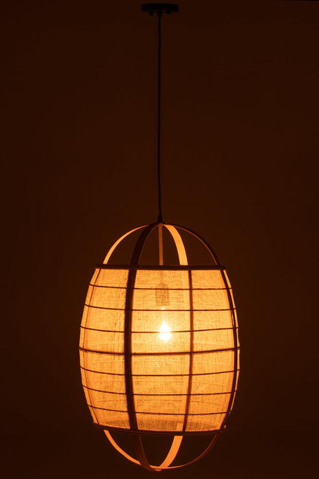 Hanging Lamp Ion Linen/Bamboo Natural Large-Hanglampen-J-Line