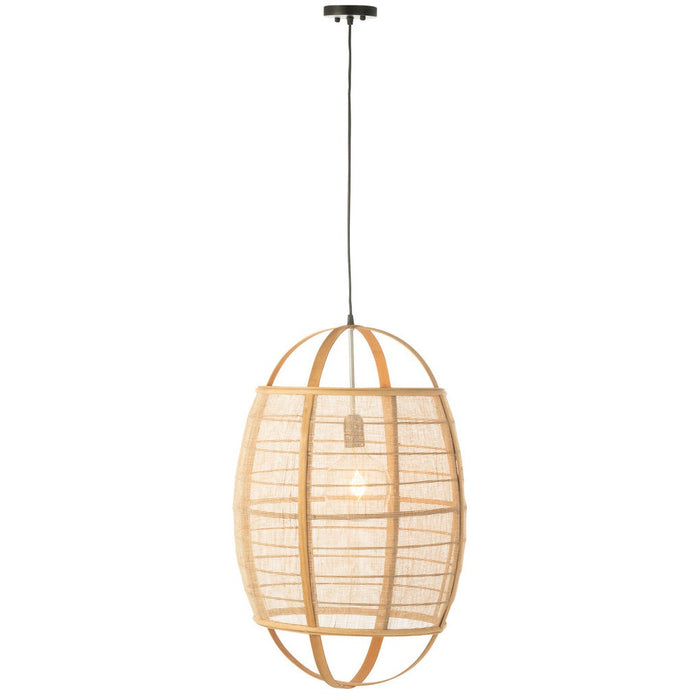 Hanging Lamp Ion Linen/Bamboo Natural Large-Hanglampen-J-Line