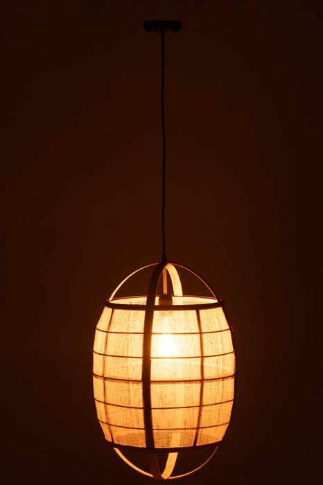 Hanging Lamp Ion Linen/Bamboo Natural Small-Hanglampen-J-Line