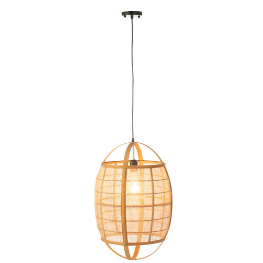 Hanging Lamp Ion Linen/Bamboo Natural Small-Hanglampen-J-Line