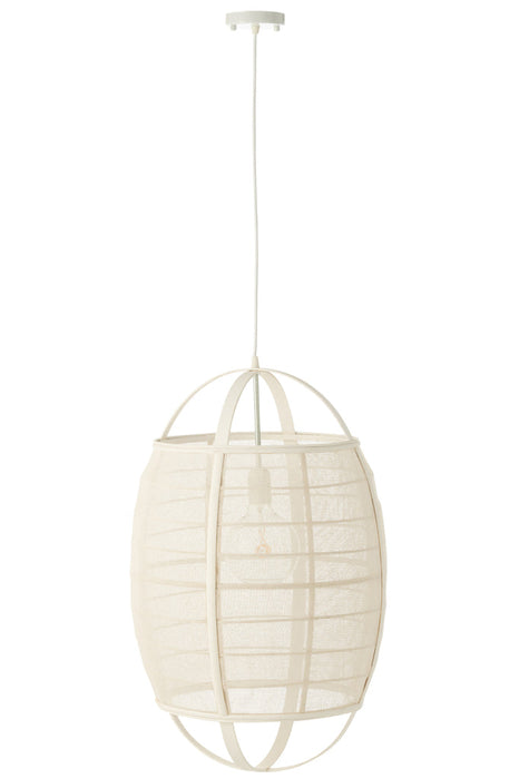 Hanging Lamp Ion Linen/Bamboo White Large-Hanglampen-J-Line