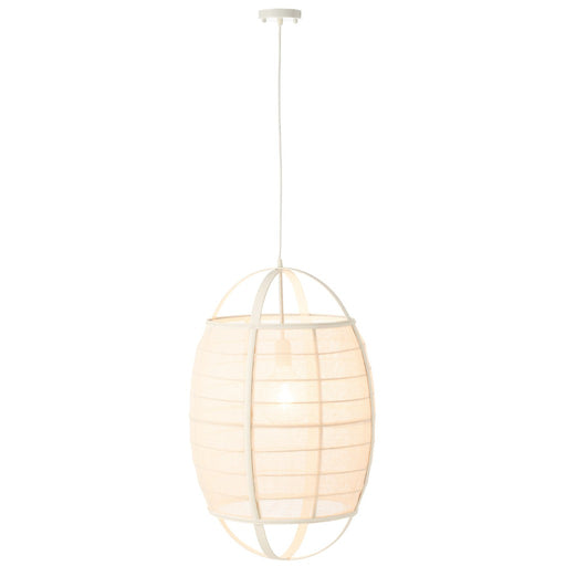 Hanging Lamp Ion Linen/Bamboo White Large-Hanglampen-J-Line