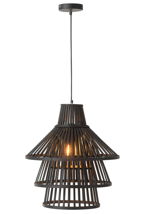 Hanging Lamp Layers Bamboo Black Large-Hanglampen-J-Line