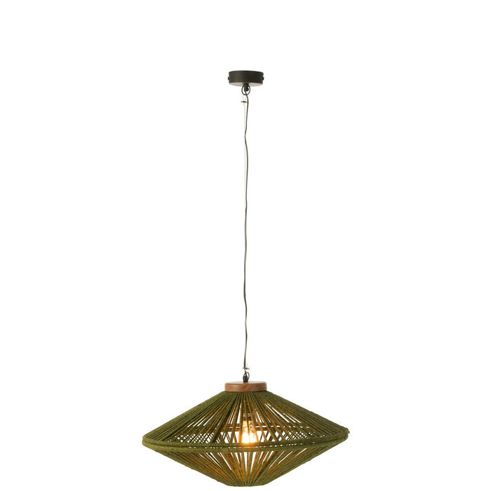 Hanging Lamp Ovni Iron/Jute Green Small-Hanglampen-J-Line