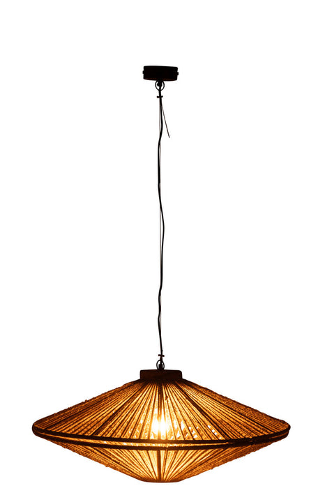 Hanging Lamp Ovni Iron/Jute Natural Medium-Hanglampen-J-Line