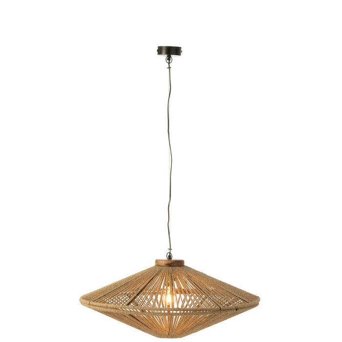 Hanging Lamp Ovni Iron/Jute Natural Medium-Hanglampen-J-Line