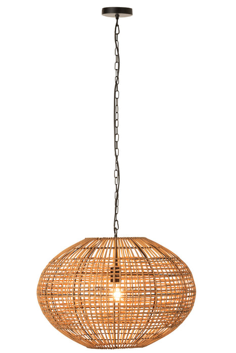 Hanging Lamp Rattan/Metal Brown/Black-Hanglampen-J-Line